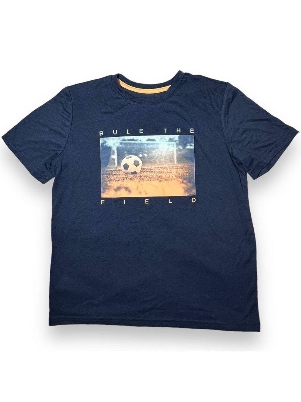 Xersion Boy’s Quick Dry Soccer Graphic Tee Navy Size Large 14/16